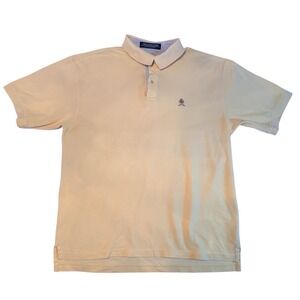 Tommy Hilfiger Yellow Polo Shirt Mens XL Short Sleeve Logo Embroidered Y2K